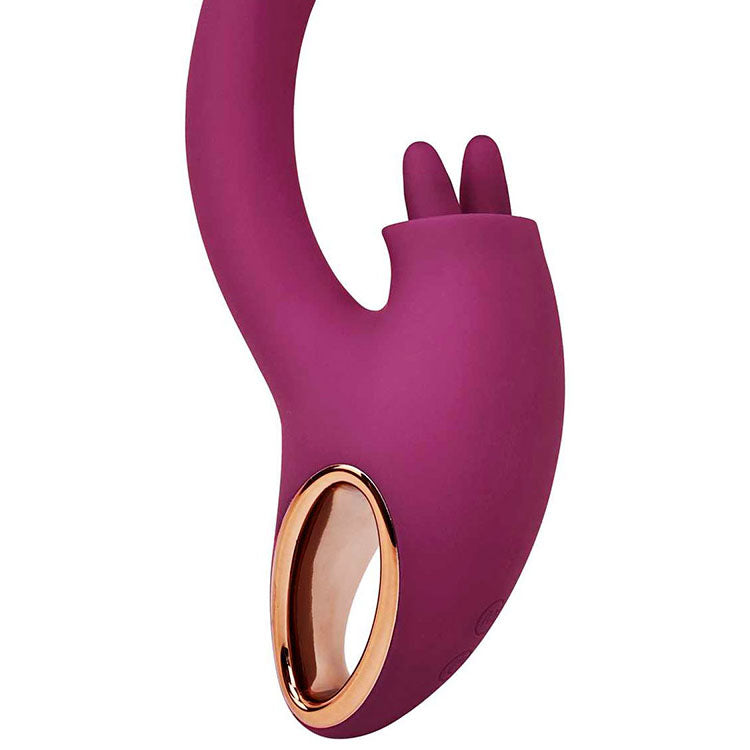 Adam & Eve ROSE GOLD CLIT TICKLER - Red 22 cm USB Rechargeable Rabbit Vibrator Adam & Eve