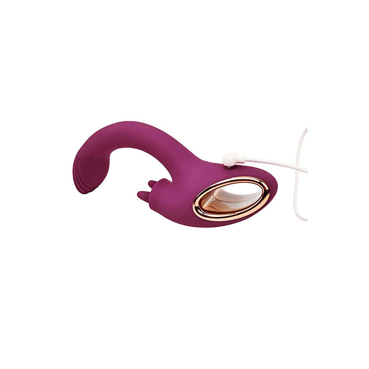 Adam & Eve ROSE GOLD CLIT TICKLER - Red 22 cm USB Rechargeable Rabbit Vibrator Adam & Eve