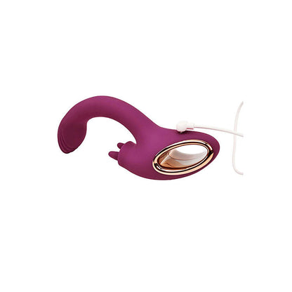 Adam & Eve ROSE GOLD CLIT TICKLER - Red 22 cm USB Rechargeable Rabbit Vibrator Adam & Eve