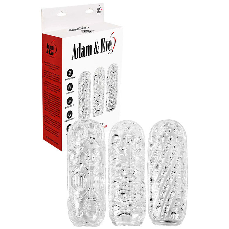 Adam & Eve ADAM'S CRYSTAL TRIO - Clear Strokers - 3 Pack Adam & Eve