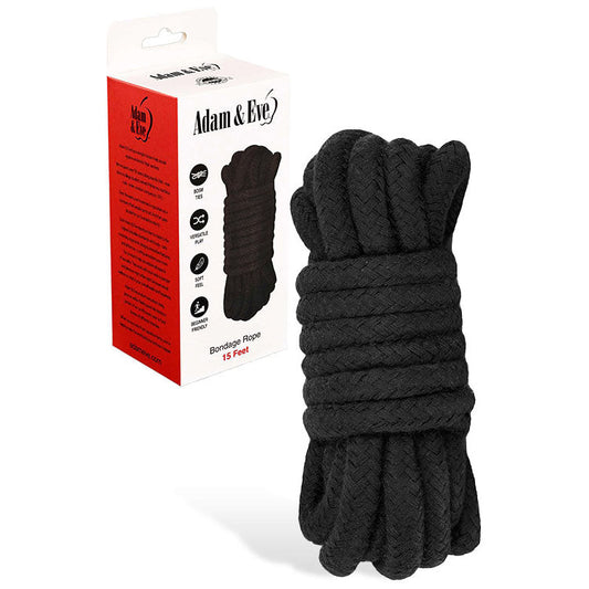 Adam & Eve BONDAGE ROPE - 4.5 metre (15 feet) - Black Bondage Rope - 4.5 metre Length Adam & Eve