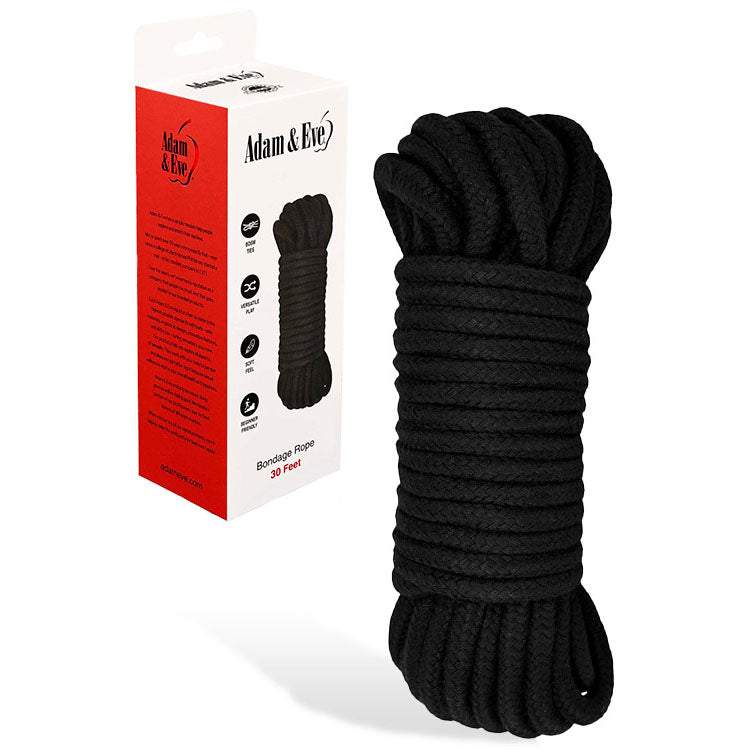 Adam & Eve BONDAGE ROPE - 9 metre (30 feet) - Black Bondage Rope - 9 metre Length Adam & Eve