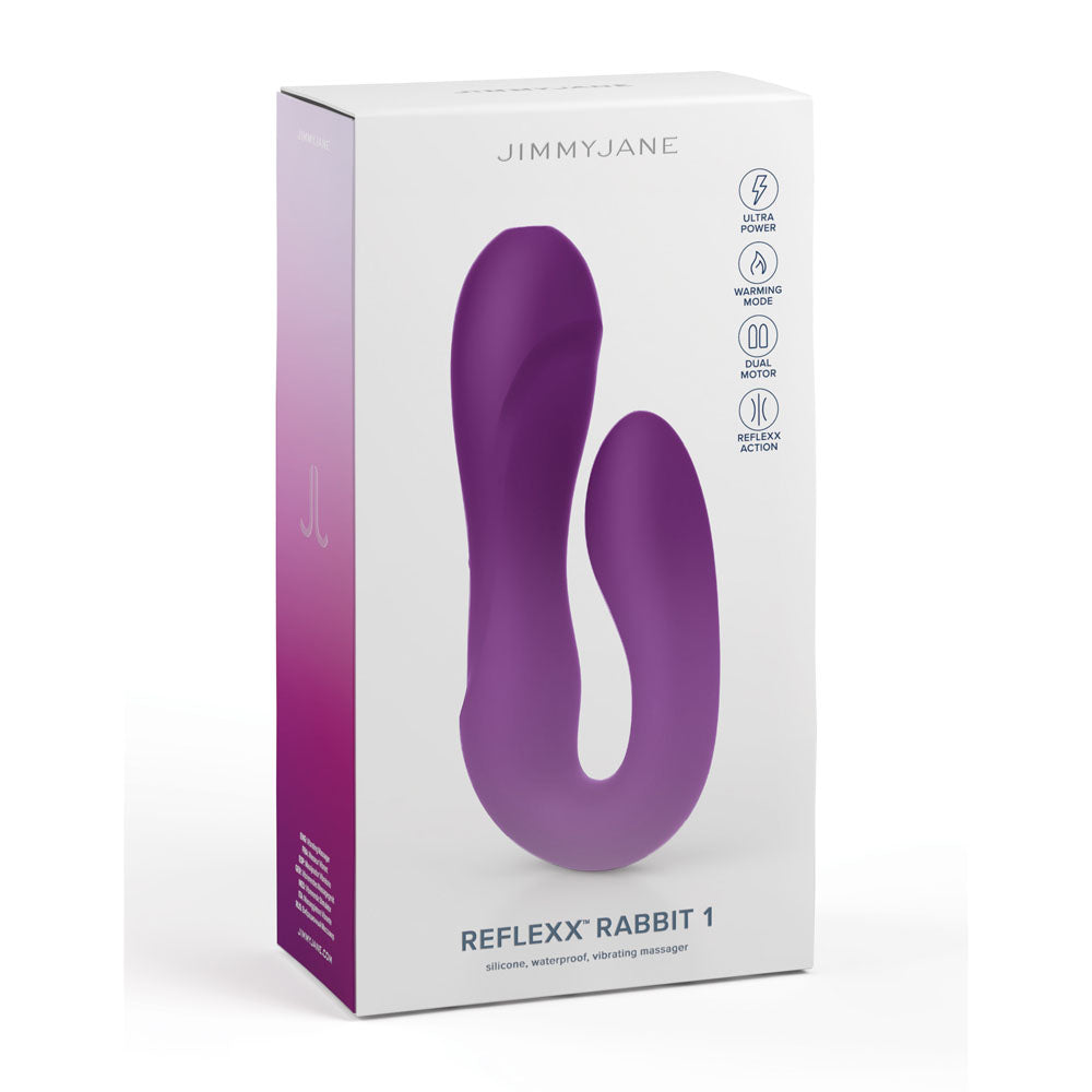 JimmyJane Reflexx Rabbit 1 - Purple USB Rechargeable Dual Vibrator JimmyJane