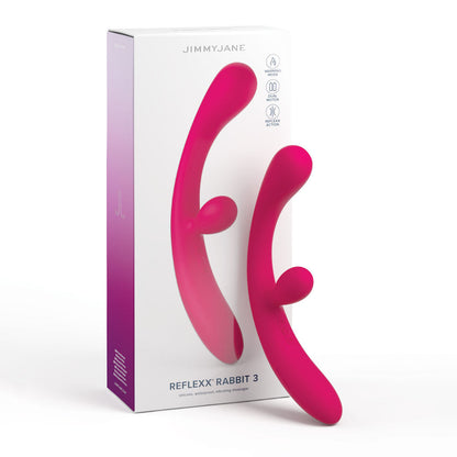 JimmyJane Reflexx Rabbit 3 - Pink 23 cm USB Rechargeable Vibrator JimmyJane
