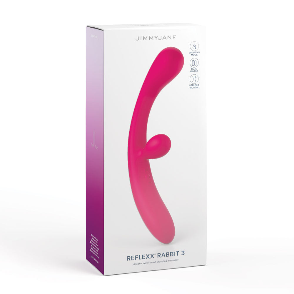 JimmyJane Reflexx Rabbit 3 - Pink 23 cm USB Rechargeable Vibrator JimmyJane