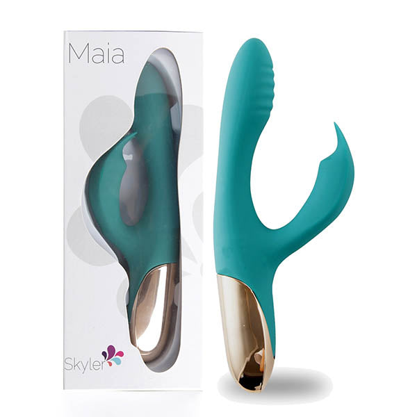 Maia Skyler - Green 21.6 cm USB Rechargeable Bendable Rabbit Vibrator Maia Toys