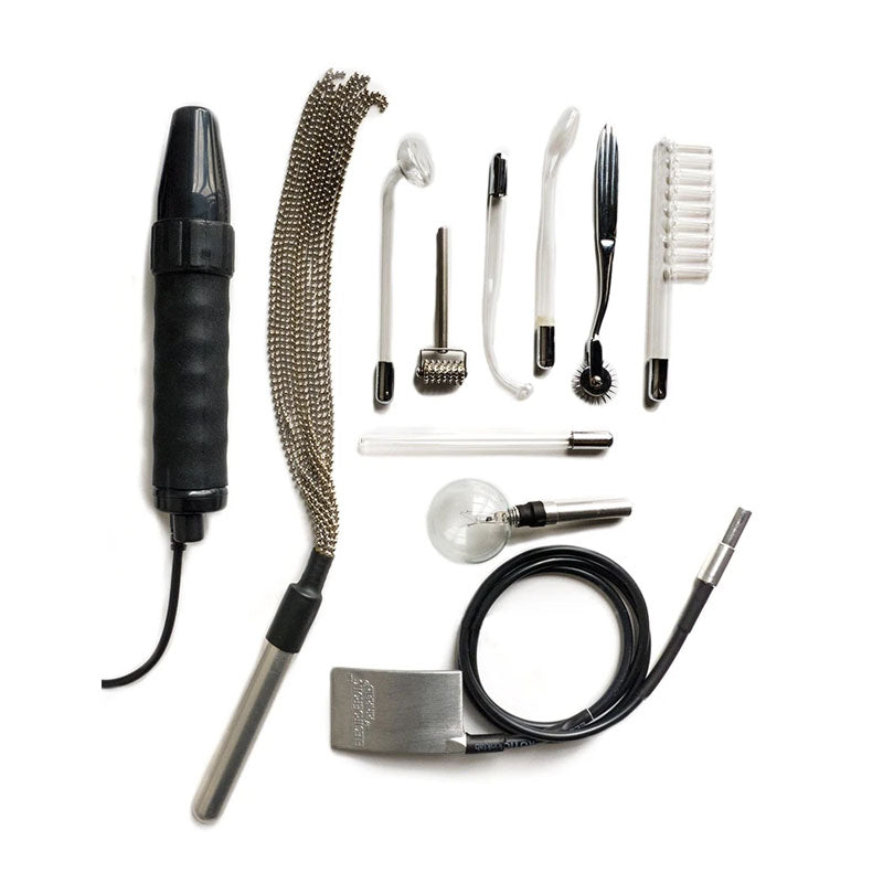 KinkLab Agent Noir Neon Wand Kit - E-Stim Kit - 11 Piece Set Stockroom