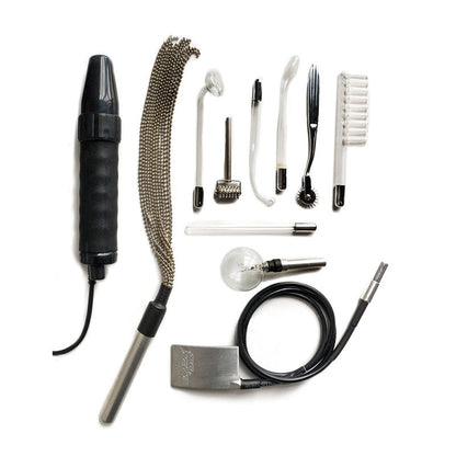KinkLab Agent Noir Neon Wand Kit - E-Stim Kit - 11 Piece Set Stockroom