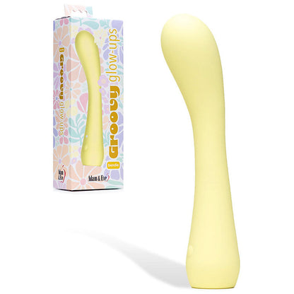 Adam & Eve GROOVY GLOW-UPS Bendie - Yellow 18.4 cm USB Rechargeable G-Spot Vibrator Adam & Eve