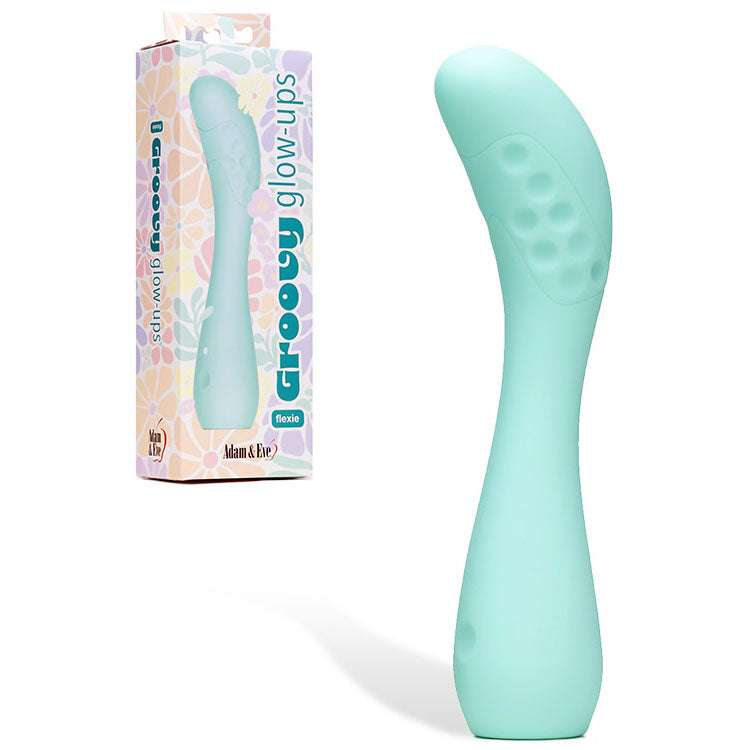 Adam & Eve GROOVY GLOW-UPS Flexie - Blue 19 cm USB Rechargeable G-Spot Vibrator Adam & Eve