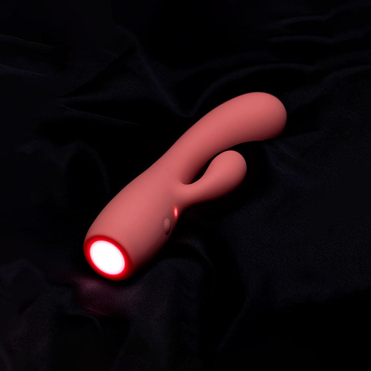 Adam & Eve GROOVY GLOW-UPS Curvie - Pink 17.8 cm USB Rechargeable Rabbit Vibrator Adam & Eve