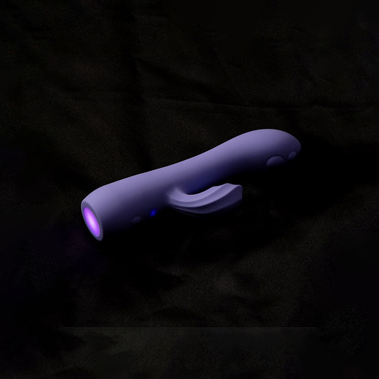 Adam & Eve GROOVY GLOW-UPS Wavie - Purple 16.5 cm USB Rechargeable Rabbit Vibrator Adam & Eve