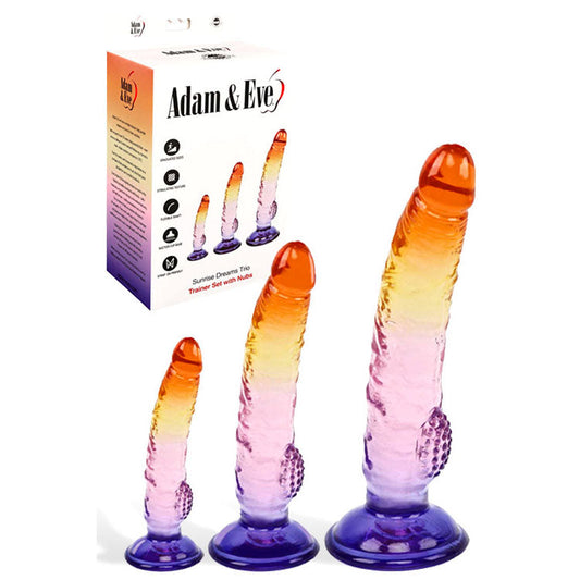 Adam & Eve SUNSET DREAMS TRIO - Multicoloured - Multicoloured Dildos - Set of 3 Sizes Adam & Eve