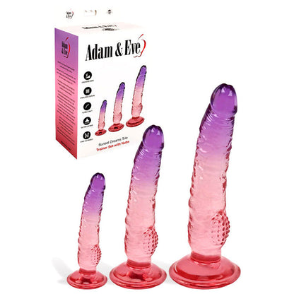 Adam & Eve SUNSET DREAMS TRIO - Pink/Purple Dildos - Set of 3 Sizes Adam & Eve