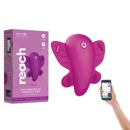 Love Distance REACH - Rose Rechargeable Strap-On Stimulator with App Control Xgen