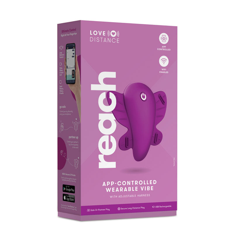 Love Distance REACH - Rose Rechargeable Strap-On Stimulator with App Control Xgen