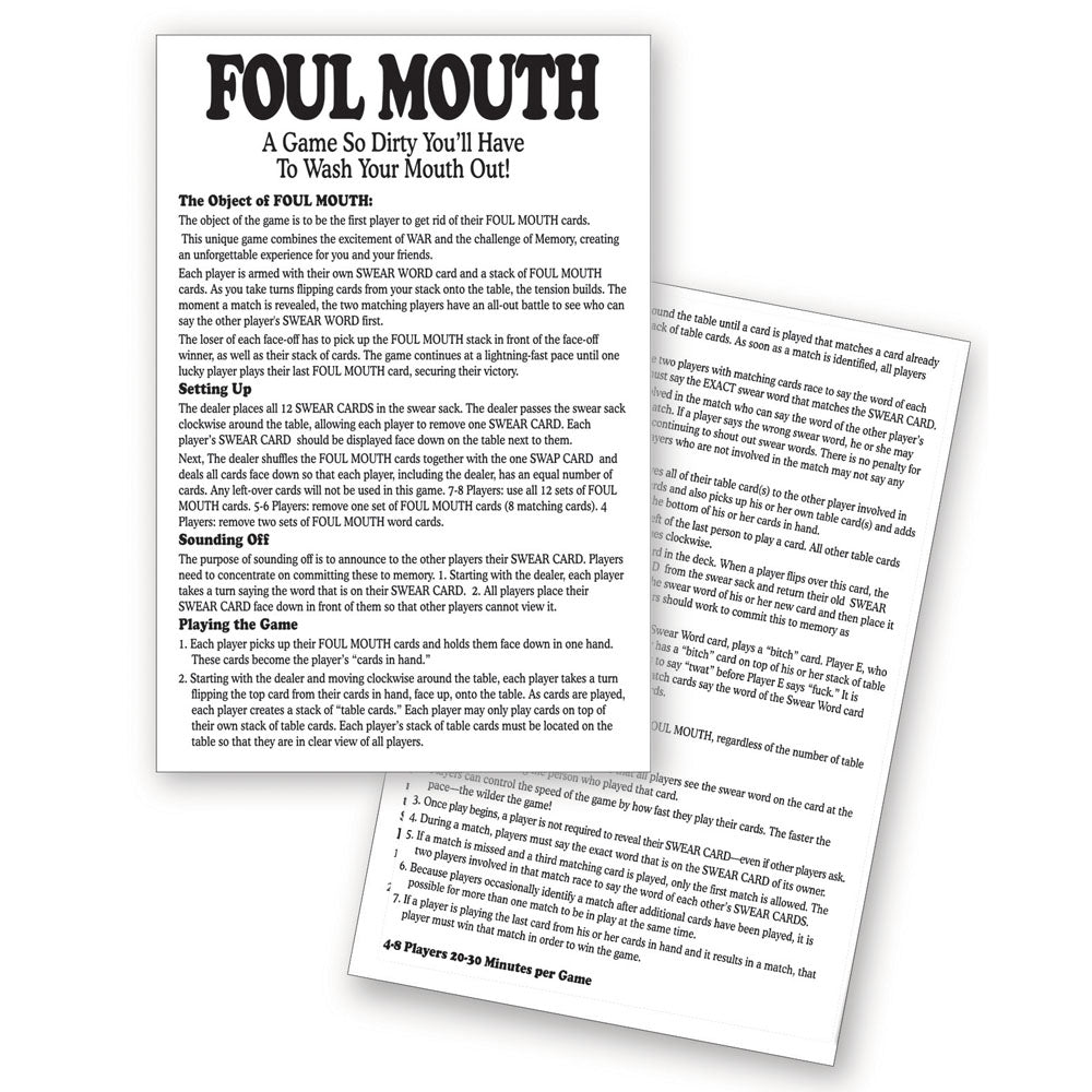 Foul Mouth - Novelty Card Game Little Genie