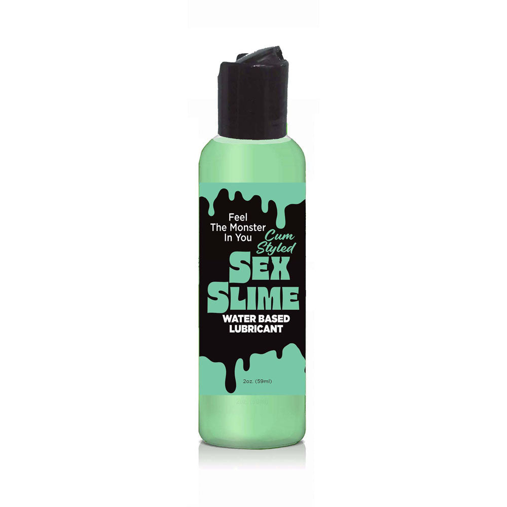 Sex Slime Cum Style Creature Lube - Green 60 ml - Green Cum Style Water Based Lubricant - 60 ml Bottle Little Genie