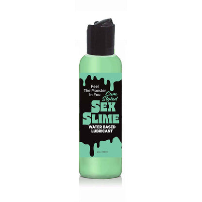Sex Slime Cum Style Creature Lube - Green 60 ml - Green Cum Style Water Based Lubricant - 60 ml Bottle Little Genie