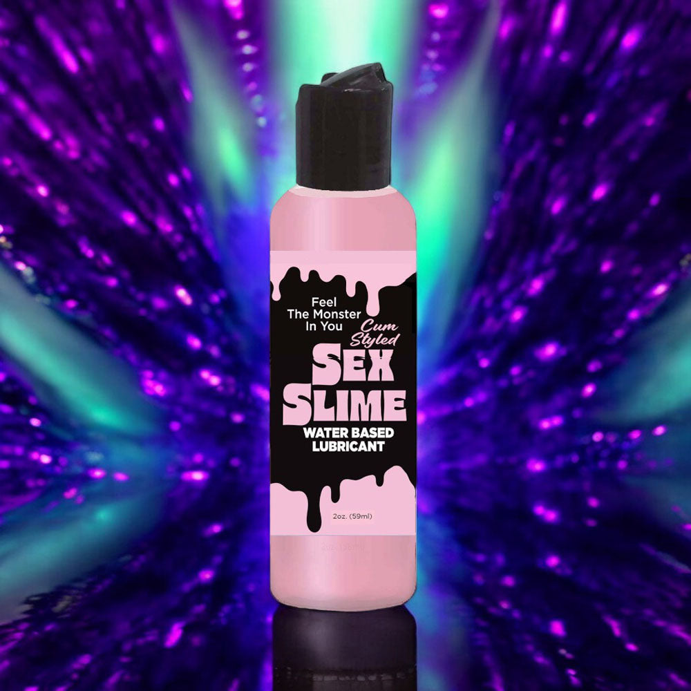 Sex Slime Cum Style Creature Lube - Pink 120 ml - Pink Cum Style Water Based Lubricant - 120 ml Bottle Little Genie