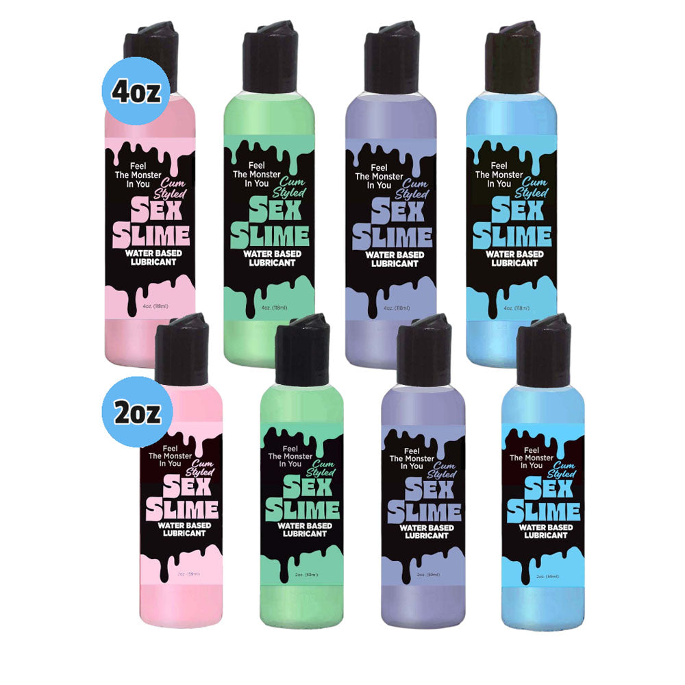 Sex Slime Cum Style Creature Lube - Pink 60 ml - Green Cum Style Water Based Lubricant - 60 ml Bottle Little Genie
