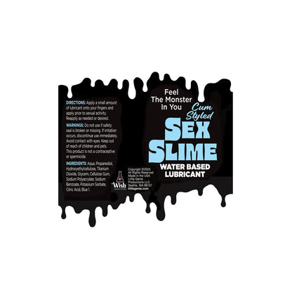 Sex Slime Cum Style Creature Lube - Blue 60 ml - Blue Cum Style Water Based Lubricant - 60 ml Bottle Little Genie