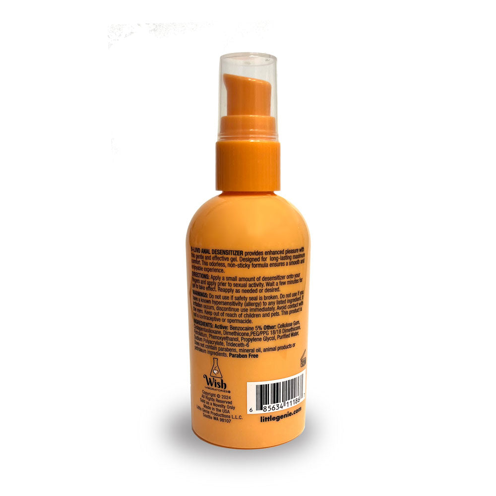 B-LUVD Anal Desensitising Lubricant - Water Based Anal Desensitising Lubricant - 118 ml Bottle Little Genie
