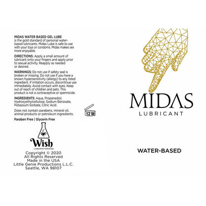 Midas Water Based Lube - Water Based Lubricant - 59 ml Bottle Little Genie