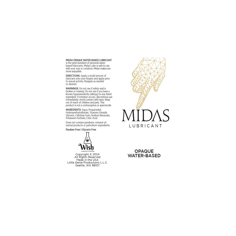 Midas Opaque Water Based Lubricant - 59 ml - Water Based Cum Lube - 59 ml Little Genie
