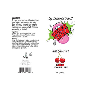 Smack Tarts - Sour Cherry - Sour Cherry Flavoured Lubricant - 120 ml Tube Little Genie