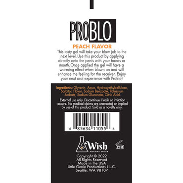 ProBlo Oral Pleasure Gel - Peach Flavoured Blowjob Gel - 29 ml Tube Little Genie