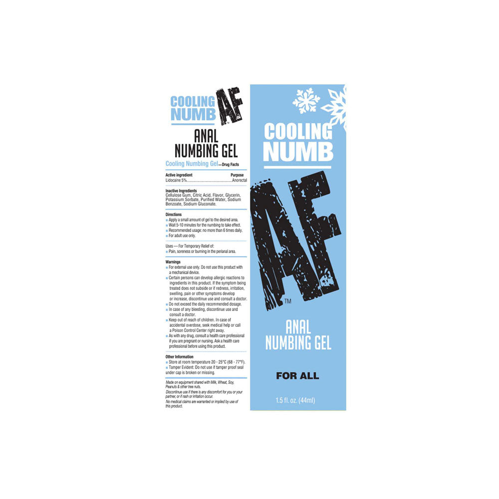 Numb AF - Cooling - Cooling Anal Numbing Cream - 44 ml Tube Little Genie