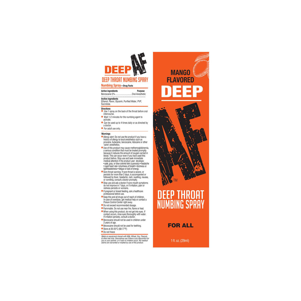 Deep AF - Mango - Mango Flavoured Deep Throat Spray - 29 ml Little Genie