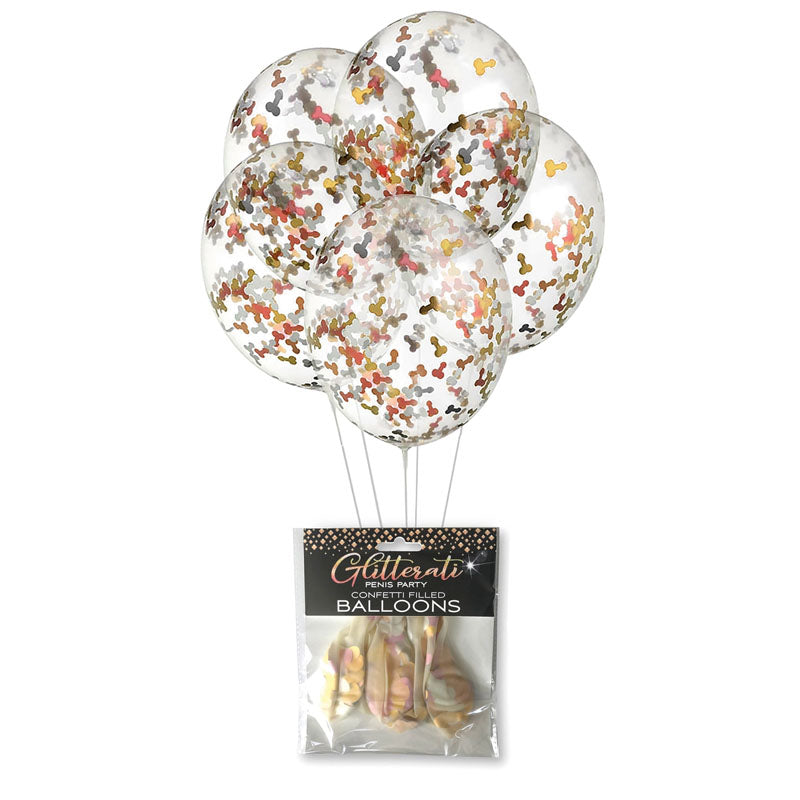 Glitterati - Confetti Balloons - Party Balloons - 5 Pack Little Genie