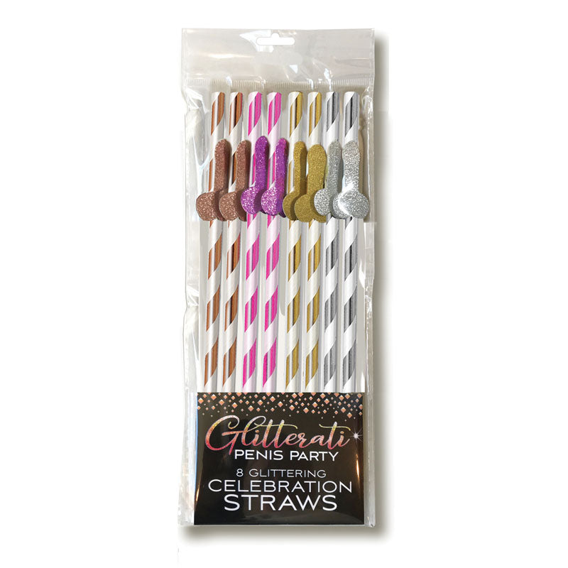 Glitterati - Tall Straws - Coloured Party Straws - 8 Pack Little Genie
