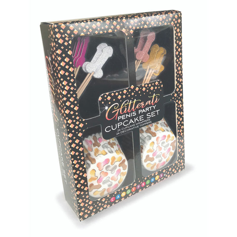 Glitterati - Penis Party Cupcake Set - Party Cupcake Set - Set of 24 Little Genie