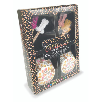 Glitterati - Penis Party Cupcake Set - Party Cupcake Set - Set of 24 Little Genie