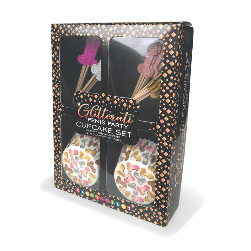 Glitterati - Penis Party Cupcake Set - Party Cupcake Set - Set of 24 Little Genie