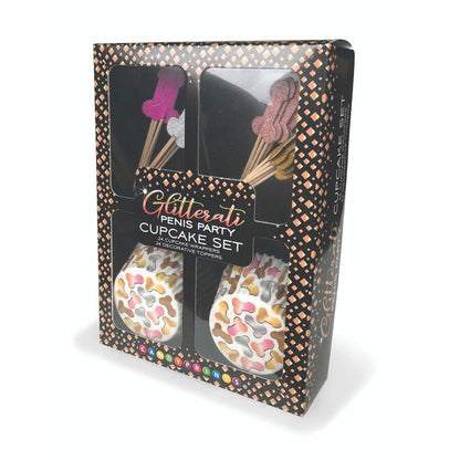Glitterati - Penis Party Cupcake Set - Party Cupcake Set - Set of 24 Little Genie