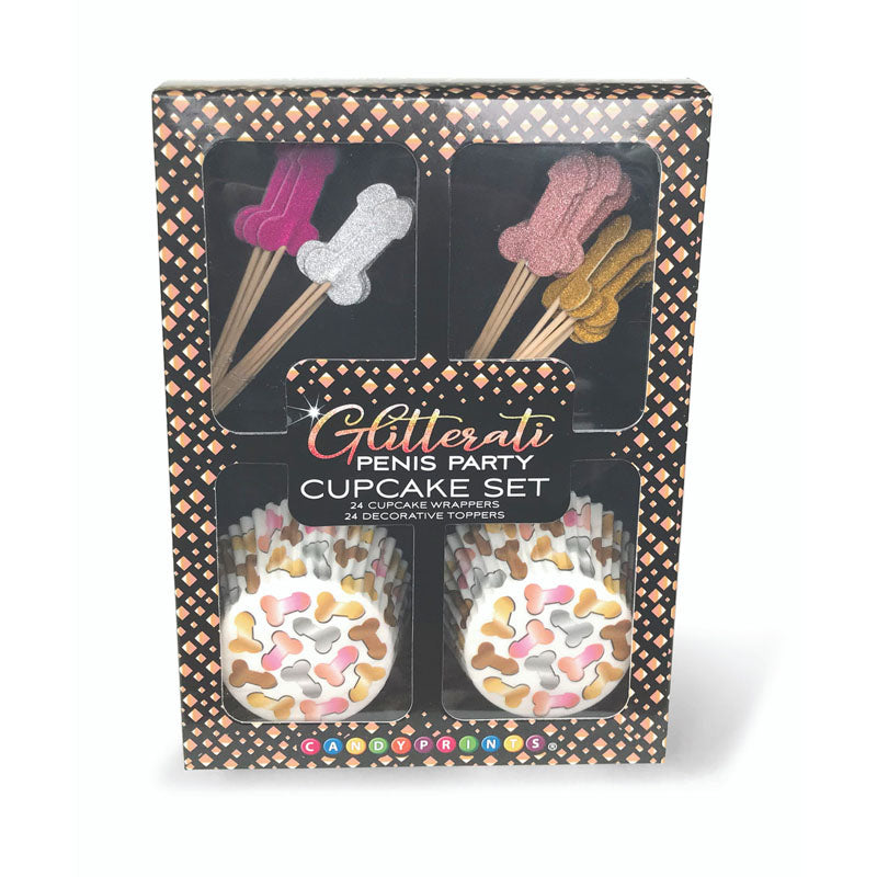 Glitterati - Penis Party Cupcake Set - Party Cupcake Set - Set of 24 Little Genie