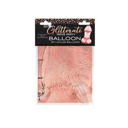 Glitterati - Penis Party Balloon 90cm Mylar - Rose Gold 90 cm Novelty Balloon Little Genie