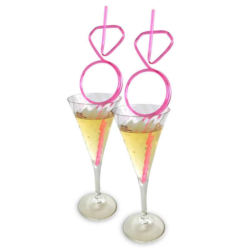Glitterati - Diamond Ring Straws Set - Hens Party Novelty - Set of 8 Little Genie