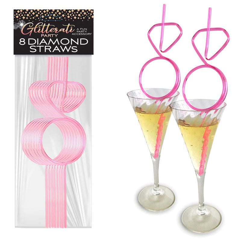 Glitterati - Diamond Ring Straws Set - Hens Party Novelty - Set of 8 Little Genie