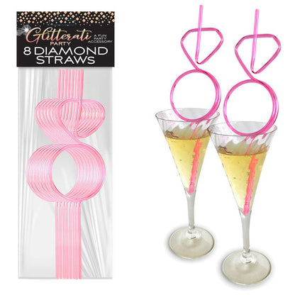 Glitterati - Diamond Ring Straws Set - Hens Party Novelty - Set of 8 Little Genie