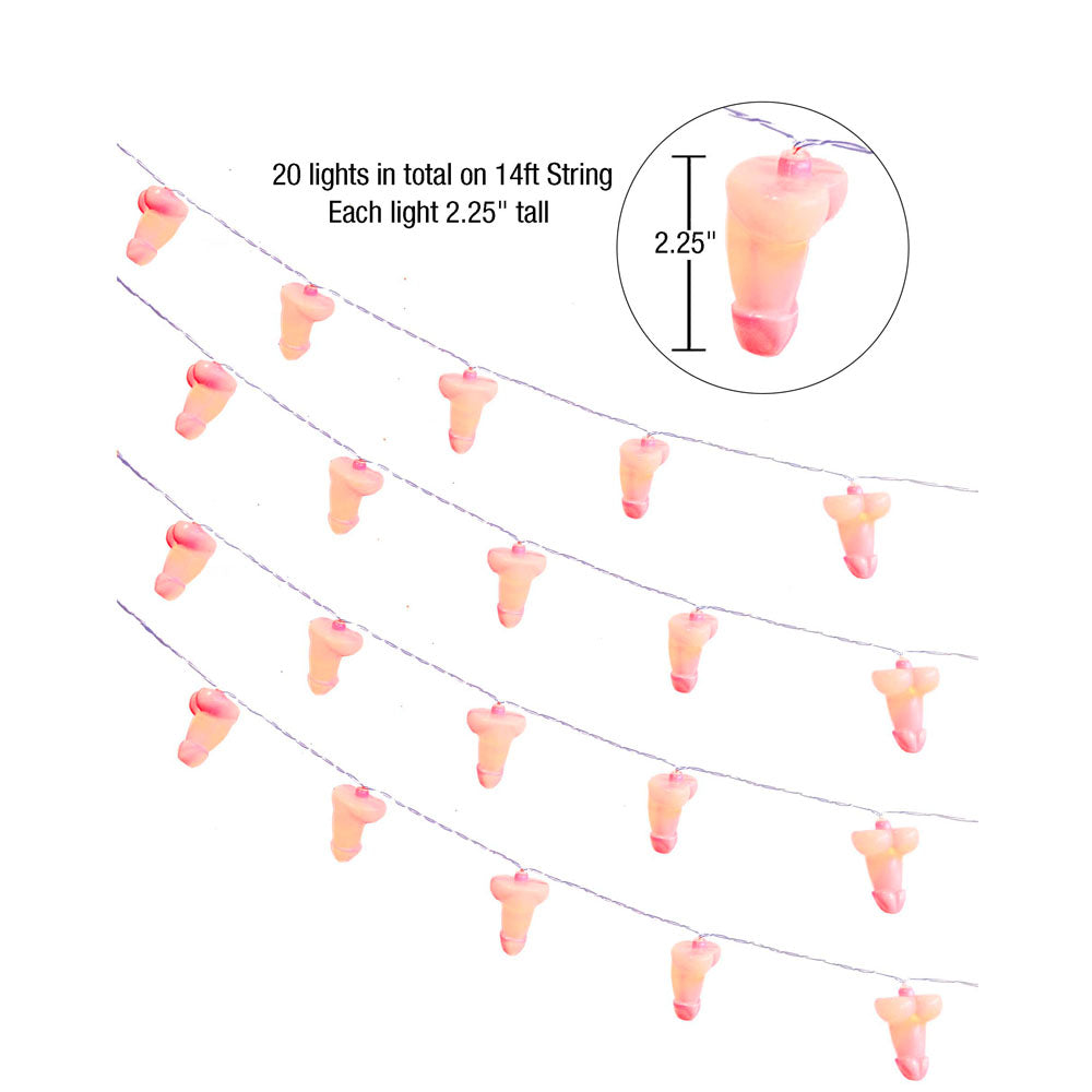 Glitterati - Penis Party String Lights - Light Up Party Decoration - 4.2 metre Length Little Genie