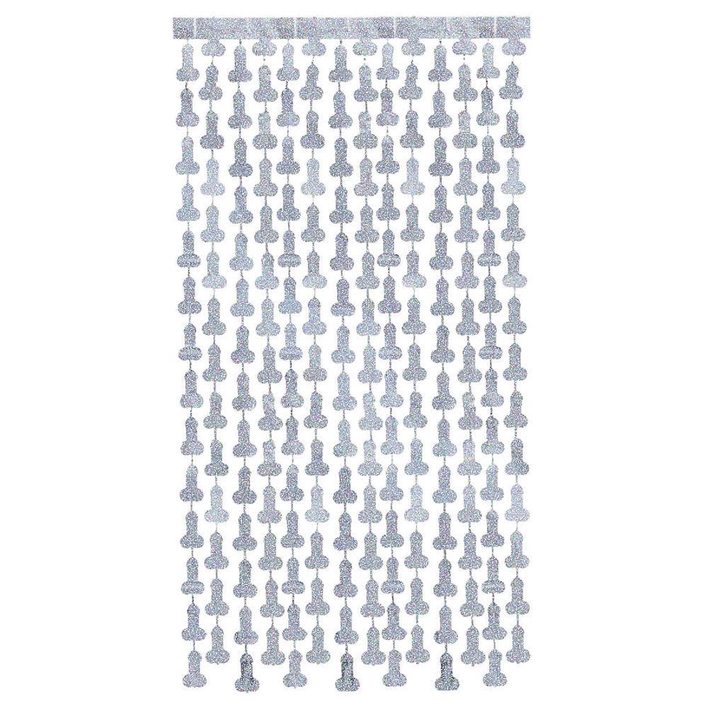 Glitterati - Penis Party Disco Metallic Curtains - Party Doorway Decoration - Set of 2 Little Genie