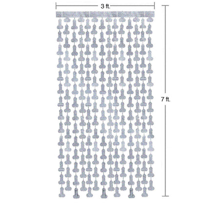 Glitterati - Penis Party Disco Metallic Curtains - Party Doorway Decoration - Set of 2 Little Genie