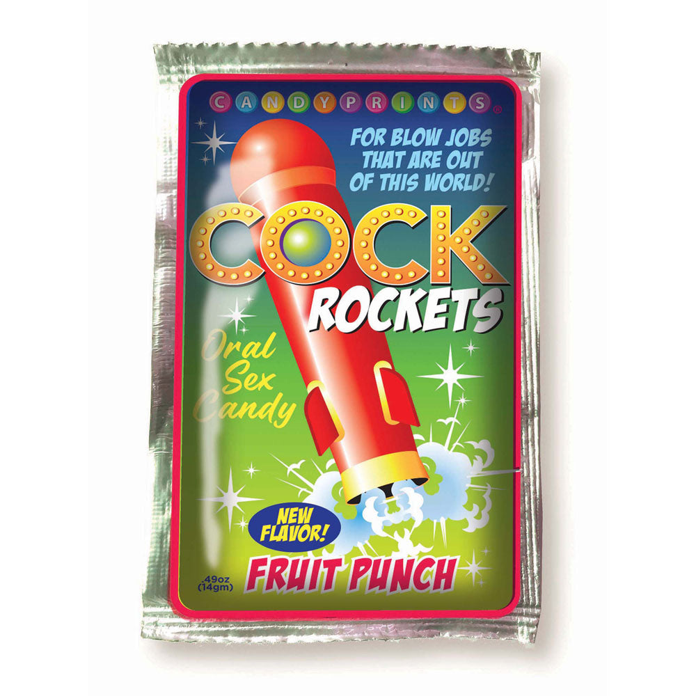 Cock Rockets - Fruit Punch - Fruit Punch Flavoured Oral Sex Candy - 15 grams Little Genie