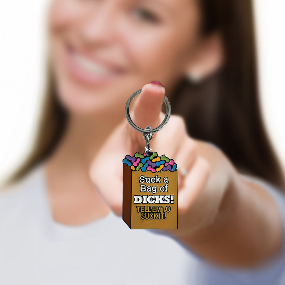 Super Fun Key Chain - Suck A Bag - Novelty Keychain Little Genie