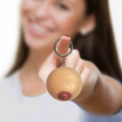 Super Fun Key Chain - Squishy Boob - Novelty Keychain Little Genie